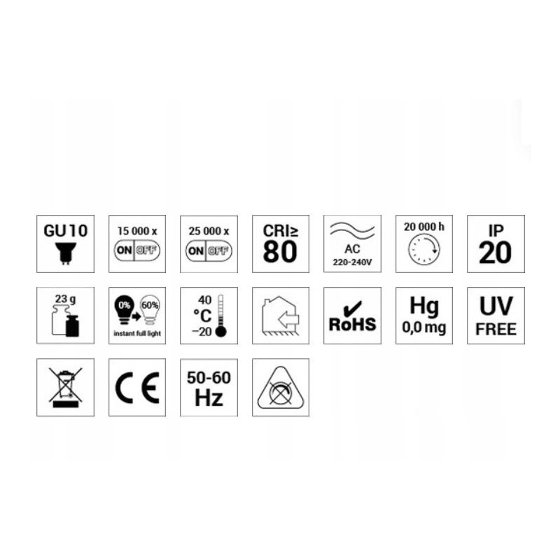 CZARNA ŻARÓWKA LED GU10 430LM 6,5W DW DZIENNE ŚWIATŁO