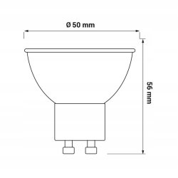 CZARNA ŻARÓWKA LED GU10 430LM 6,5W DW DZIENNE ŚWIATŁO