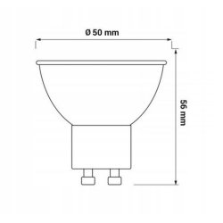 CZARNA ŻARÓWKA LED GU10 430LM 6,5W DW DZIENNE ŚWIATŁO