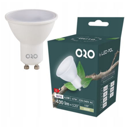 ŻARÓWKA LED GU10 430LM 6,5W CW ZIMNE ŚWIATŁO