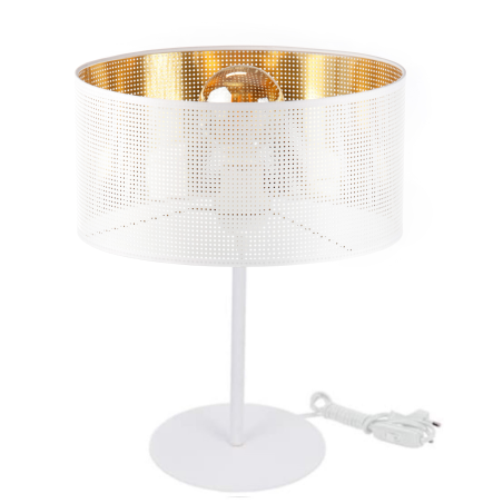 LAMPKA NOCNA STOŁOWA Z ABAŻUREM DZIURKI GABINET 30 CM LED