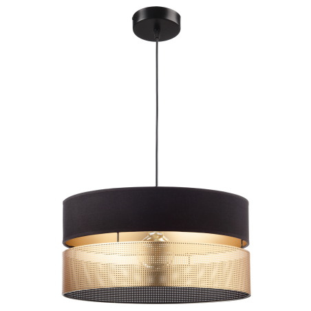 Nowoczesna lampa wisząca z dużym złotym abażurem 40 cm