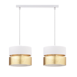 Dekoracyjna lampa sufitowa z abażurem złote dziurki