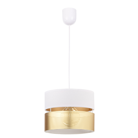 Dekoracyjna lampa sufitowa z abażurem złote dziurki