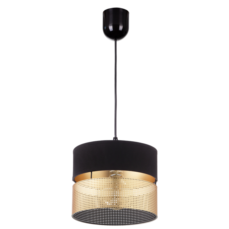 Dekoracyjna lampa sufitowa z abażurem złote dziurki