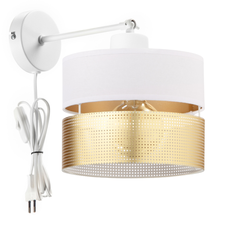 Efektowna lampa nocna kinkiet ścienny do sypialni