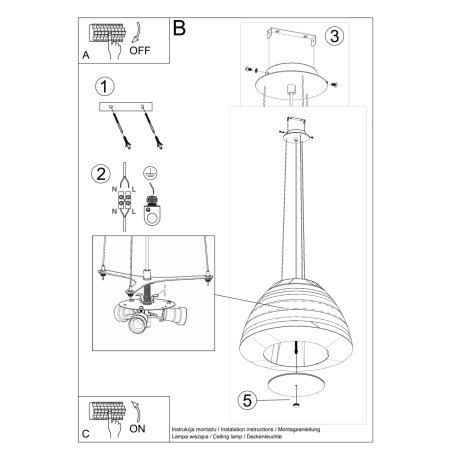 Żyrandol BELLA 60 biały