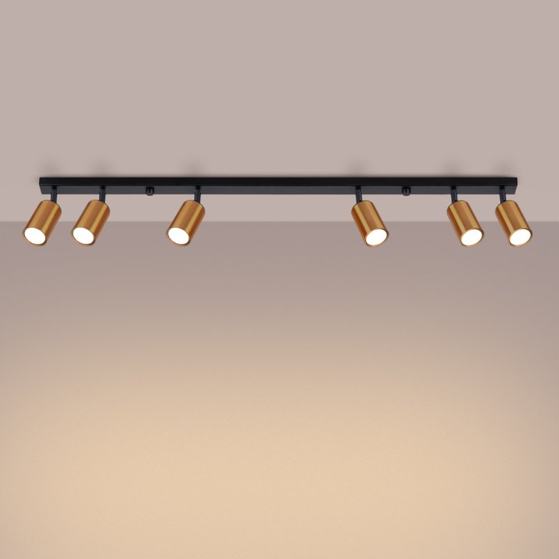 Plafon WINX 6L czarny/miedź