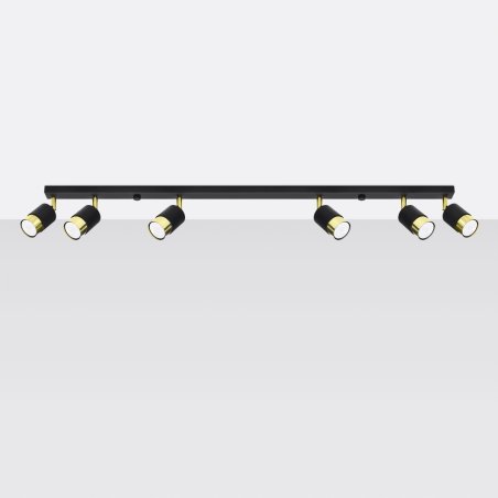 Plafon NERO 6 czarny/złoty