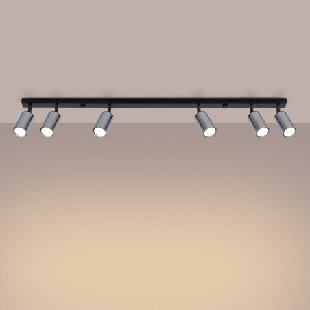 Plafon WINX 6L czarny/chrom