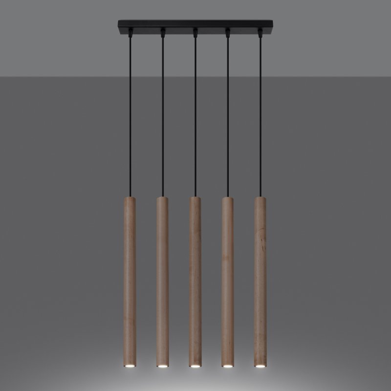 Lampa wisząca PASTELO 5L drewno