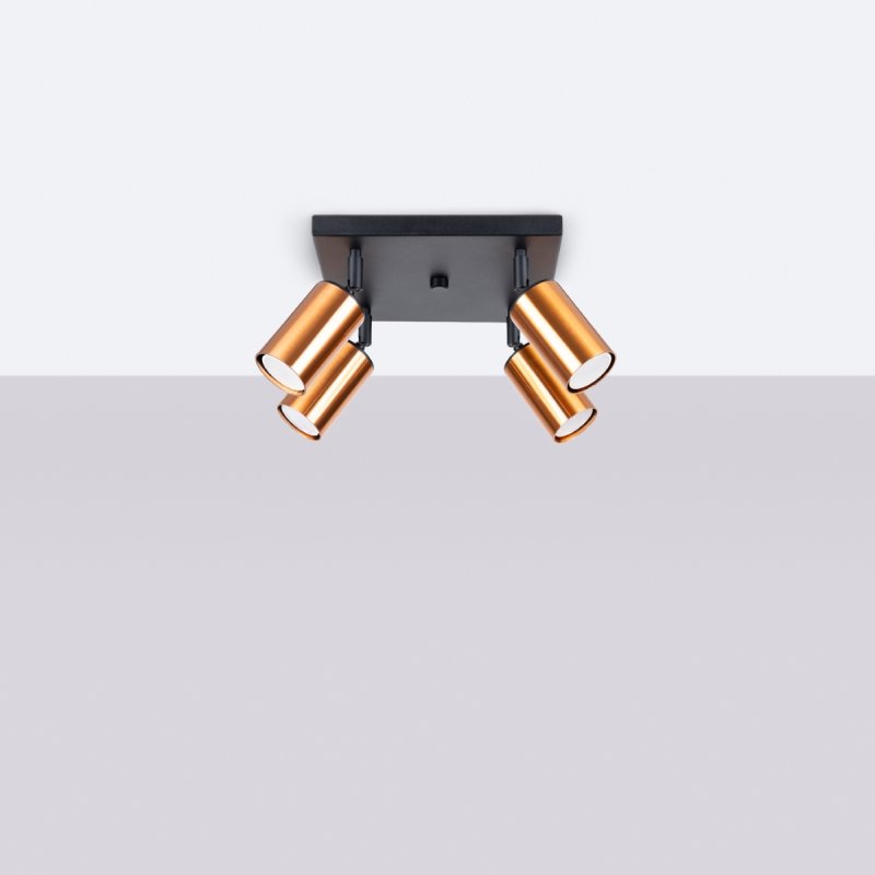 Plafon WINX 4 czarny/miedź