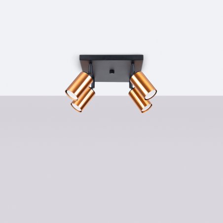 Plafon WINX 4 czarny/miedź