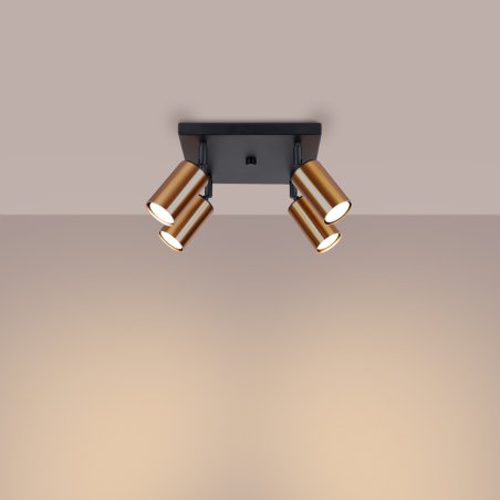 Plafon WINX 4 czarny/miedź