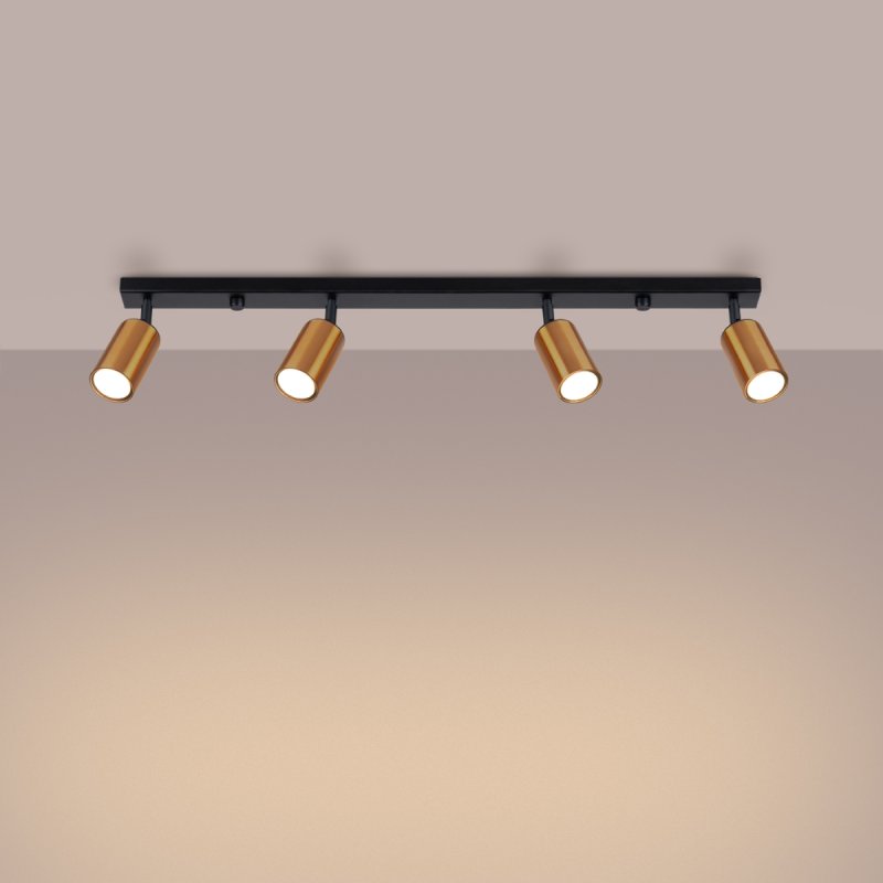 Plafon WINX 4L czarny/miedź