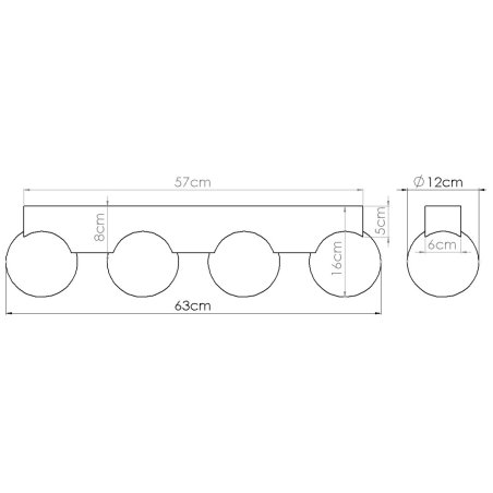 Plafon BULBO 4 naturalne drewno