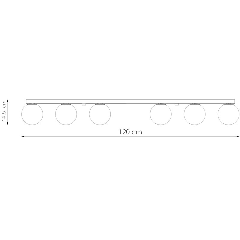 Plafon YOLI 6 czarny