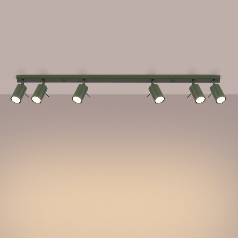 Plafon RING 6L zielony oliwkowy