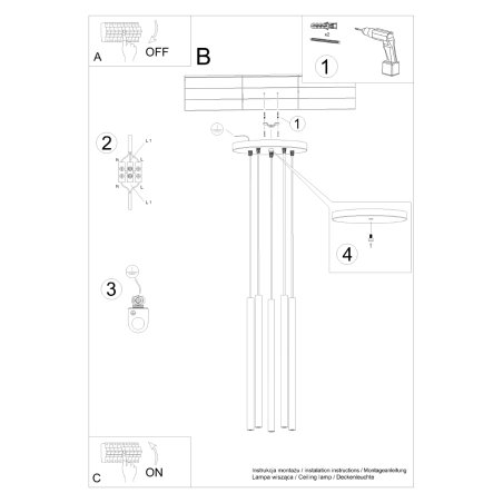 Lampa wisząca PASTELO 5P zielona oliwka