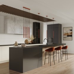 Lampa wisząca PASTELO 5P ochra czerwona