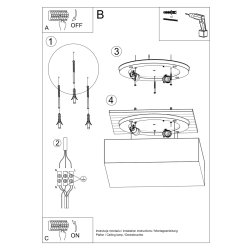 Plafon HORUS 55 czarny