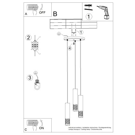 Lampa wisząca LIRO 3P biały