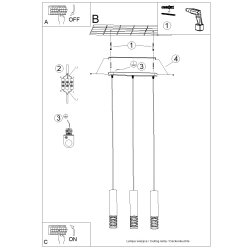 Lampa wisząca LAMI 3L biały