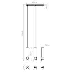 Lampa wisząca LIRO 3L biały