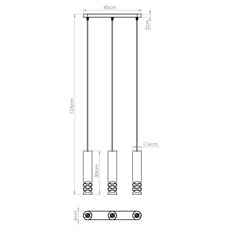 Lampa wisząca LIRO 3L biały