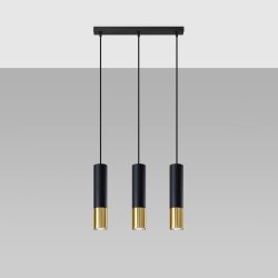 Lampa wisząca LOOPEZ 3L czarny/złoty