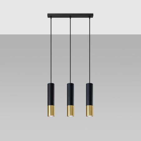 Lampa wisząca LOOPEZ 3L czarny/złoty