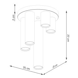 Plafon LAGOS 5P biały