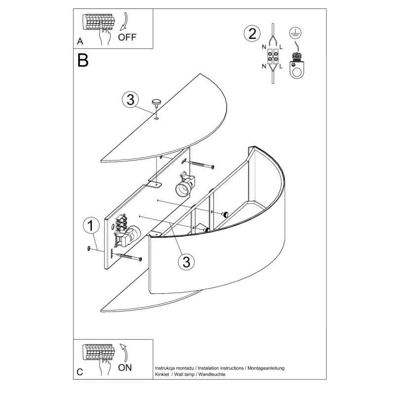 Kinkiet SKALA czarny