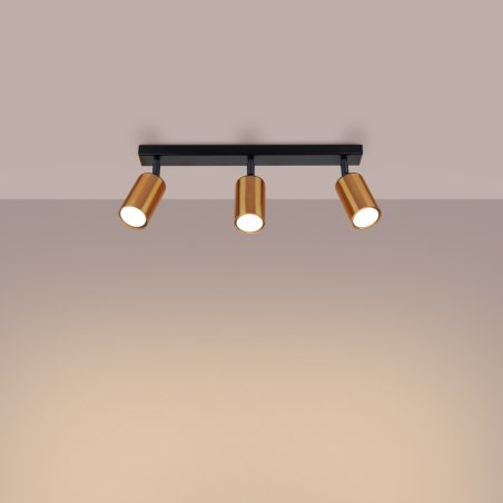 Plafon WINX 3 czarny/miedź