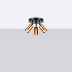Plafon WINX 3P czarny/miedź