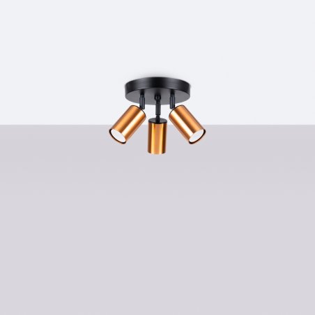 Plafon WINX 3P czarny/miedź