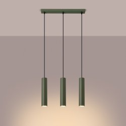 Lampa wisząca LAGOS 3L zielona oliwka