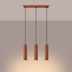 Lampa wisząca LAGOS 3L ochra czerwona