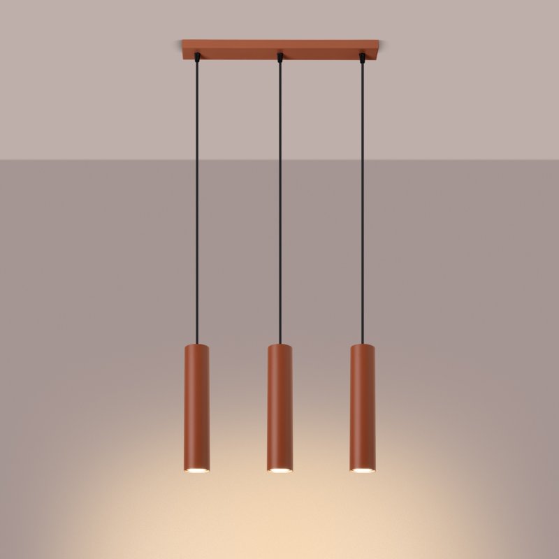 Lampa wisząca LAGOS 3L ochra czerwona