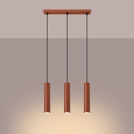 Lampa wisząca LAGOS 3L ochra czerwona