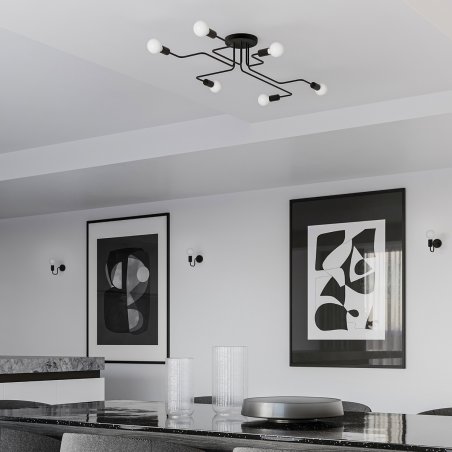 Żyrandol VECTOR 8 czarny