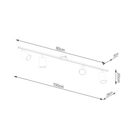 Plafon LEMMI 4L czarny