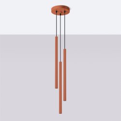 Lampa wisząca PASTELO 3P ochra czerwona