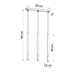 Lampa wisząca MOZAICA 3L czarny/złoto