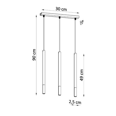 Lampa wisząca MOZAICA 3L czarny/złoto