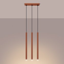 Lampa wisząca PASTELO 3 ochra czerwona