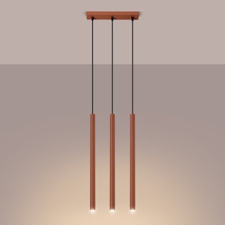 Lampa wisząca PASTELO 3 ochra czerwona