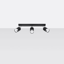 Plafon NERO 3 czarny/chrom