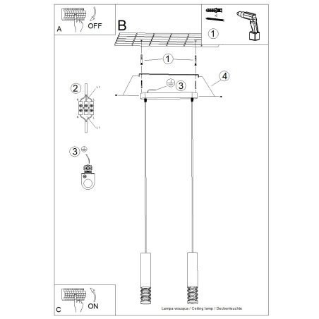 Lampa wisząca LAMI 2 biały