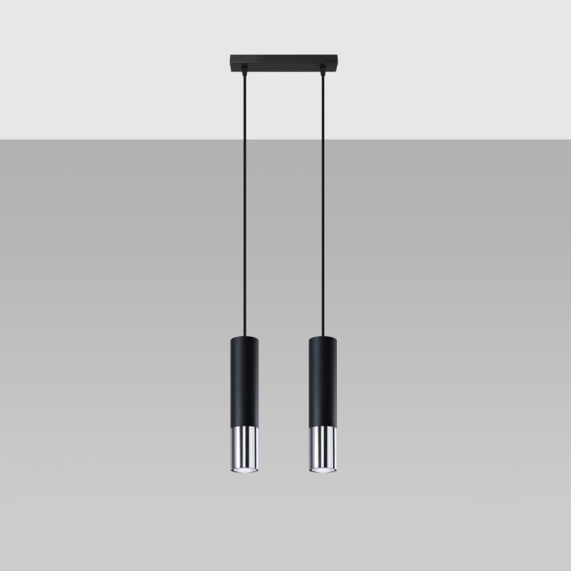 Lampa wisząca LOOPEZ 2 czarny/chrom
